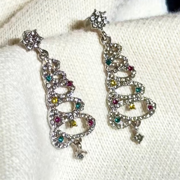 Sparkly Christmas Tree Earrings BRAND NEW - Picture 6 of 7